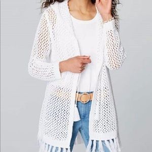 j.Jill white shawl cardigan hoodie
